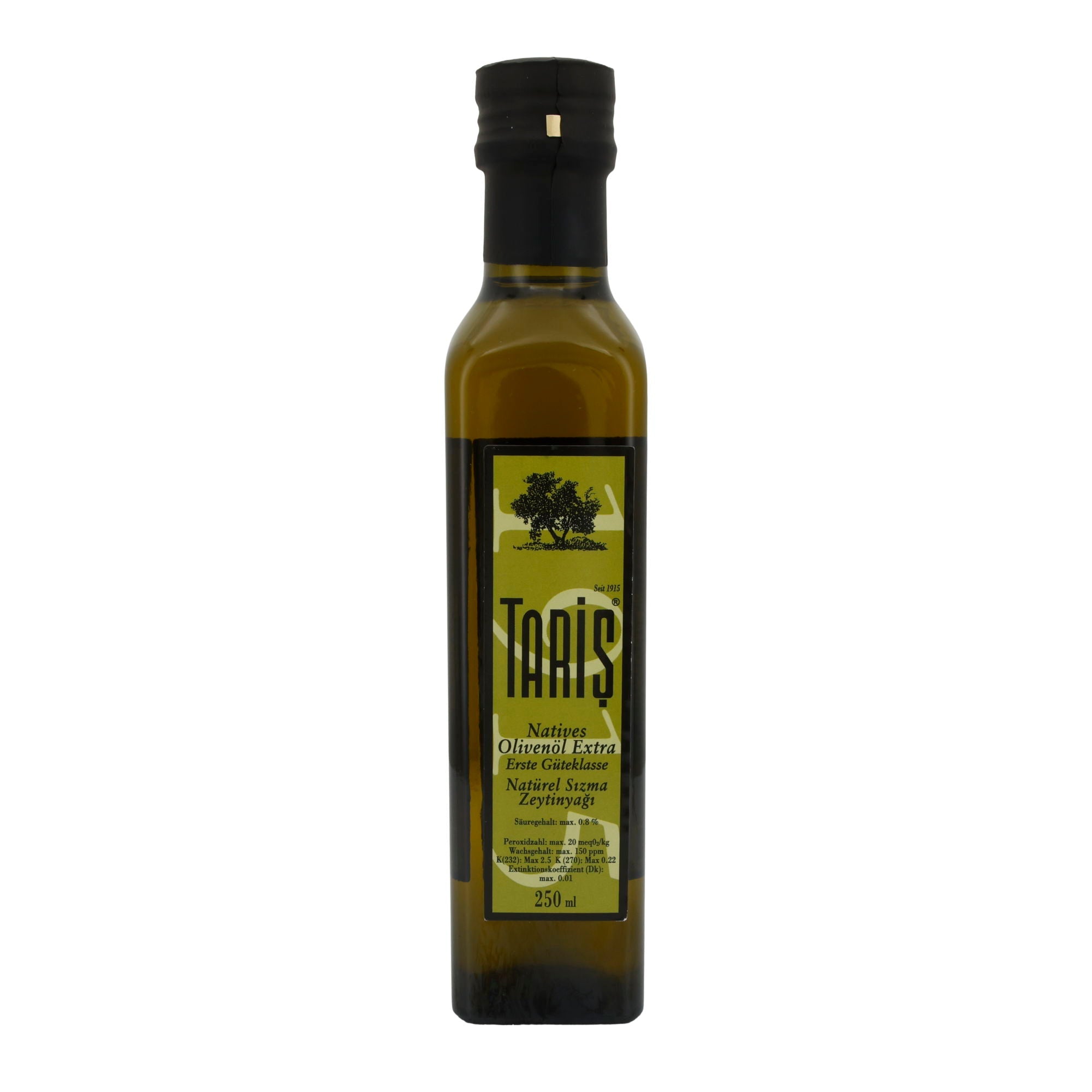 Olivenöl Taris | Natives Olivenöl Extra | Erste Güteklasse, hochwertige Qualität aus der Türkei | 250 ml TARIS